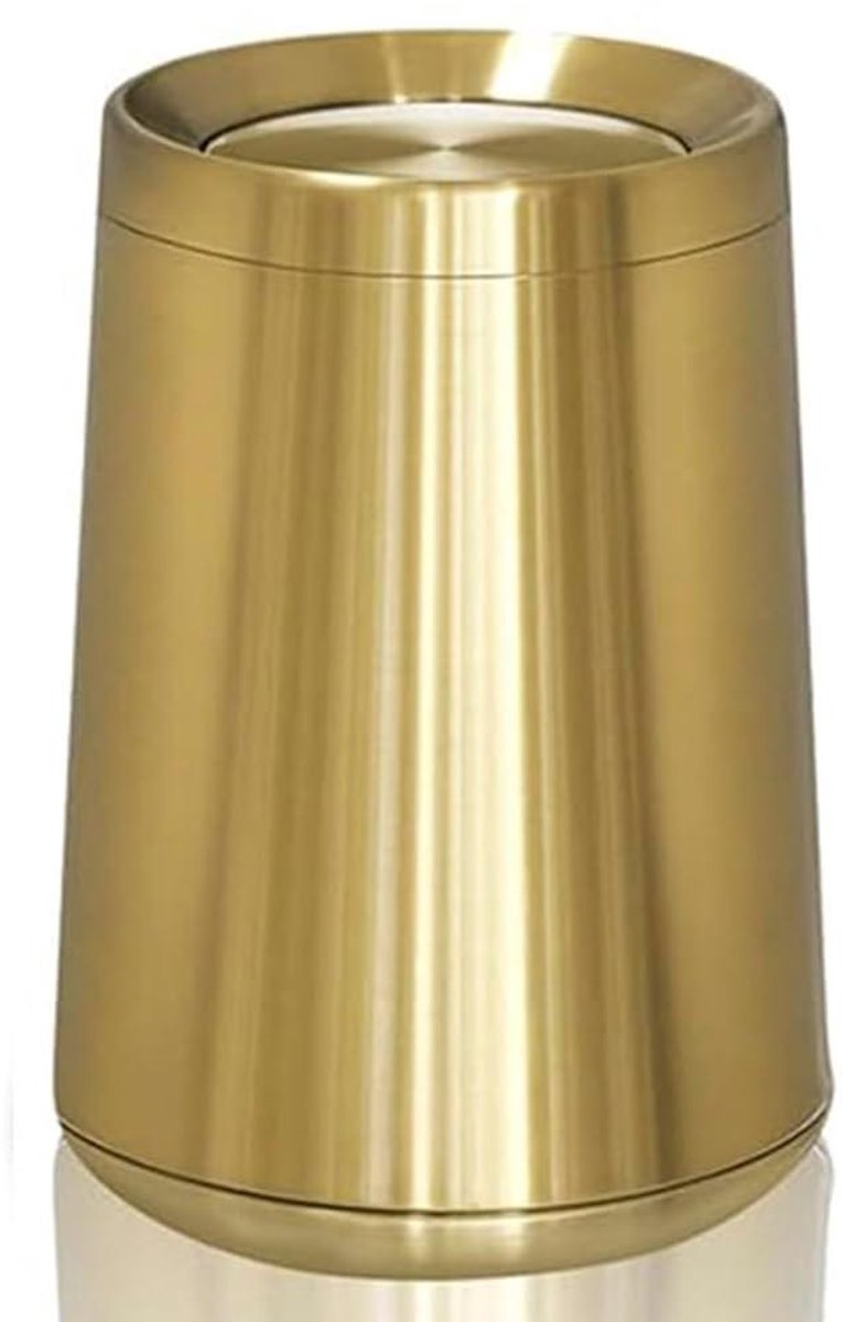 Prullenbak RVS - Afvalbak Keuken - Afval Scheiden - Schommeldeksel - 26 Gallon - Goud