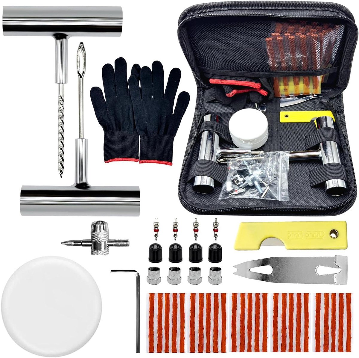 Reparatieset Banden - Lekke Band Kit - Noodreparatie Onderweg - Repareert in 5 Minuten - 45 Delig - N.v.t.