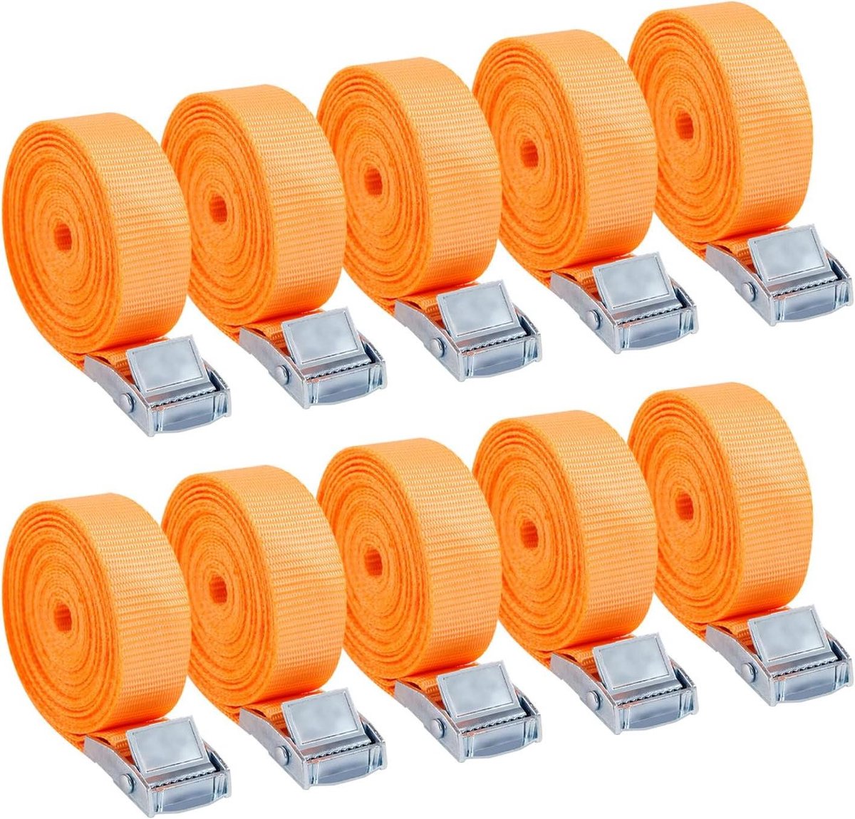 Klembanden - Spanbanden Instrumentenriemen - Vervoer Vastzetten - Conform DIN EN 12195-2 - 25 mm x 2 m - Oranje