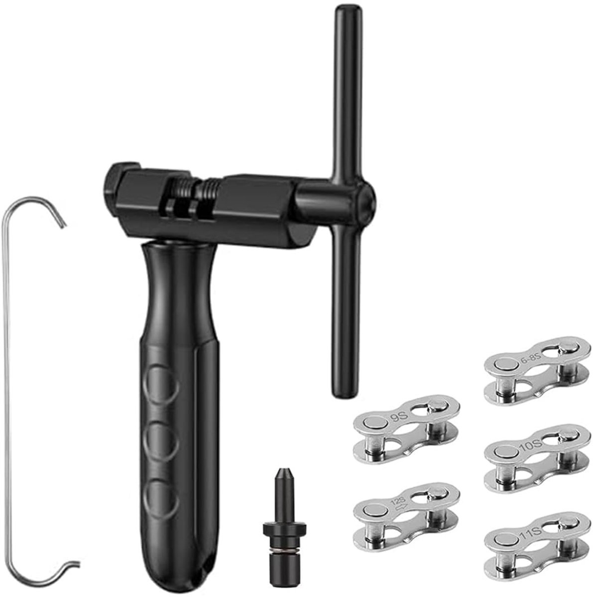 Allecto - Fietsketting Reparatie Kit - Ketting Gereedschap - Duurzaam - Zwart - Voor 6 tot 12 Speed en Singlespeed - Geschikt voor Mountainbikes - ...