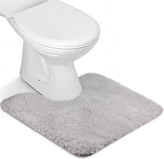 Hoogpolige antislip badmat met microvezels - 50x50 cm, Lichtgrijs