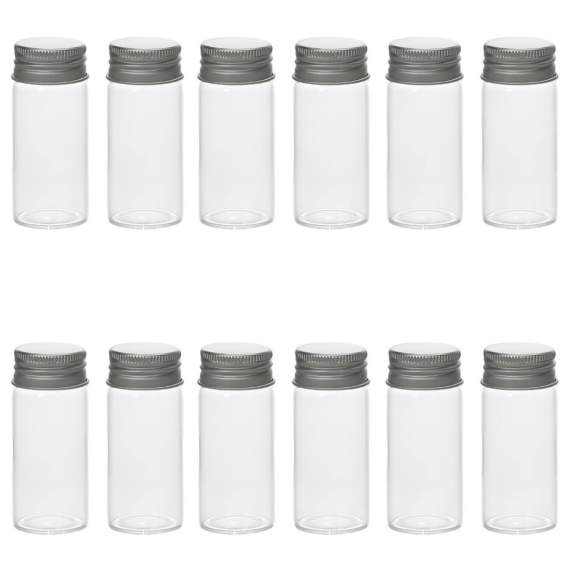 Allecto - Decoratieve Flessen - Lege Sample Potten - Ideaal voor Bruiloft Gunsten - 30 ml - Glas met Aluminium Deksels - Multifunctionele Container...