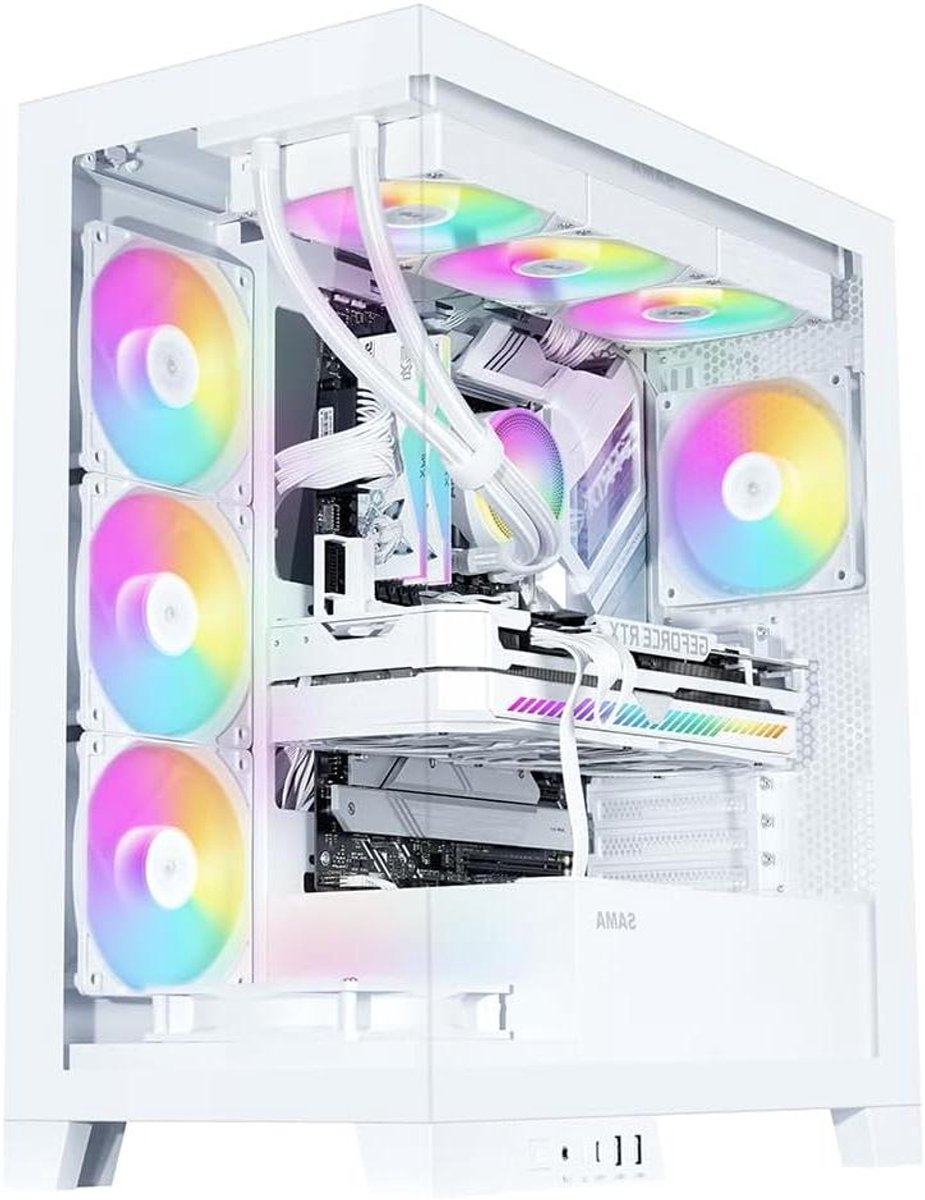 PC Behuizing Mid Tower - Computerkast ATX - Gaming PC Bouwen - 270 Graden Panoramisch Glas