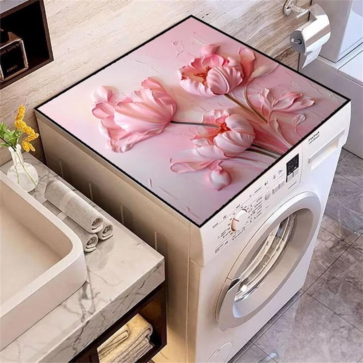 Wasmachine Droger Mat - Apparaat Beschermer - Apparaten Beschermen - Snel Absorberend - Niet gespecificeerd - Bloemenpatroon