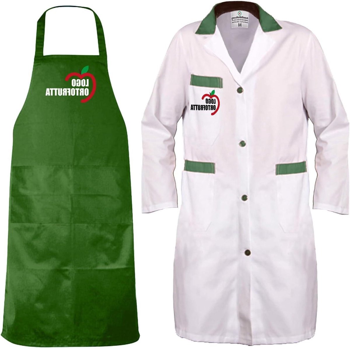 Werkjas en Schort - Uniform Set - Professioneel Werken - Inclusief Zijvak - 82 x 60 cm - Blauw
