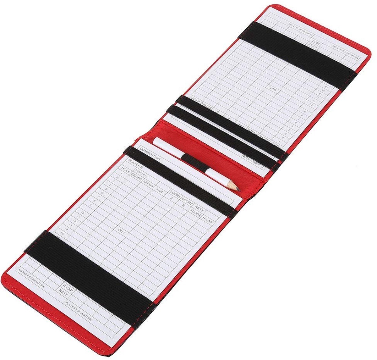 Allecto - Golf Scoreteller - PU Golf Scoreteller Houder - Luxe Slangenleren Textuur - Zwart - Sportaccessoires - Handig met Potlood - Perfect voor ...