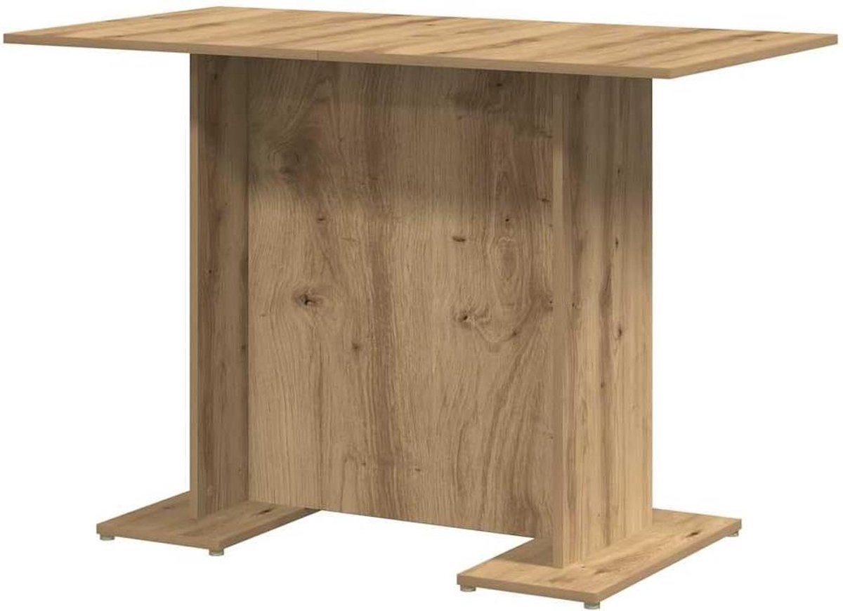 Eettafel Hout - Tafel Houten Tafel - Eten en Werken - Glad Afwerking - 110x60x75 cm - Eikenkleur