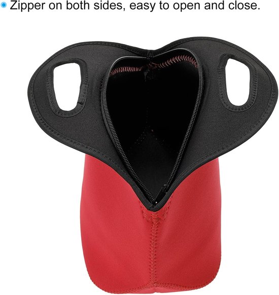 Tas-Picknicktas-Geïsoleerde Lunchtas van Neopreen - 30x16x30 cm - Koeltas Heren en Dames - Thermische Bento Lunchbox Tas voor Werk, Picknick en Camping - Waterbestendig en Herbruikbaar - Rood — afbeelding 3
