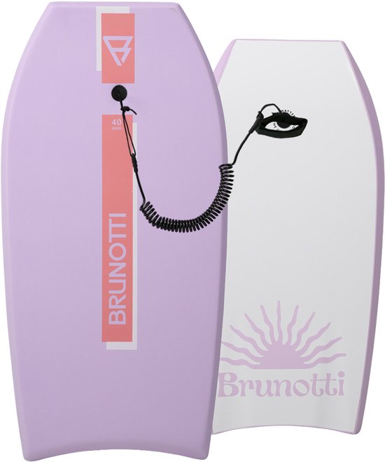 Brunotti Shore Uni Bodyboard - 40 Inch Surfboard met Leash - voor Beginners en Gevorderden - Bubblegum Pink