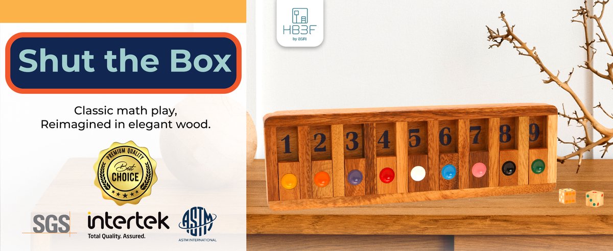 Bsiri Shut The Box - Dobbelspel - Tactiek- en Rekenspel (1-9) - Bordspel, Educatief Speelgoed, Leerspel voor Kinderen en Volwassenen - 1 Speler — cadeau in Spellen & Speelgoed - foto 5