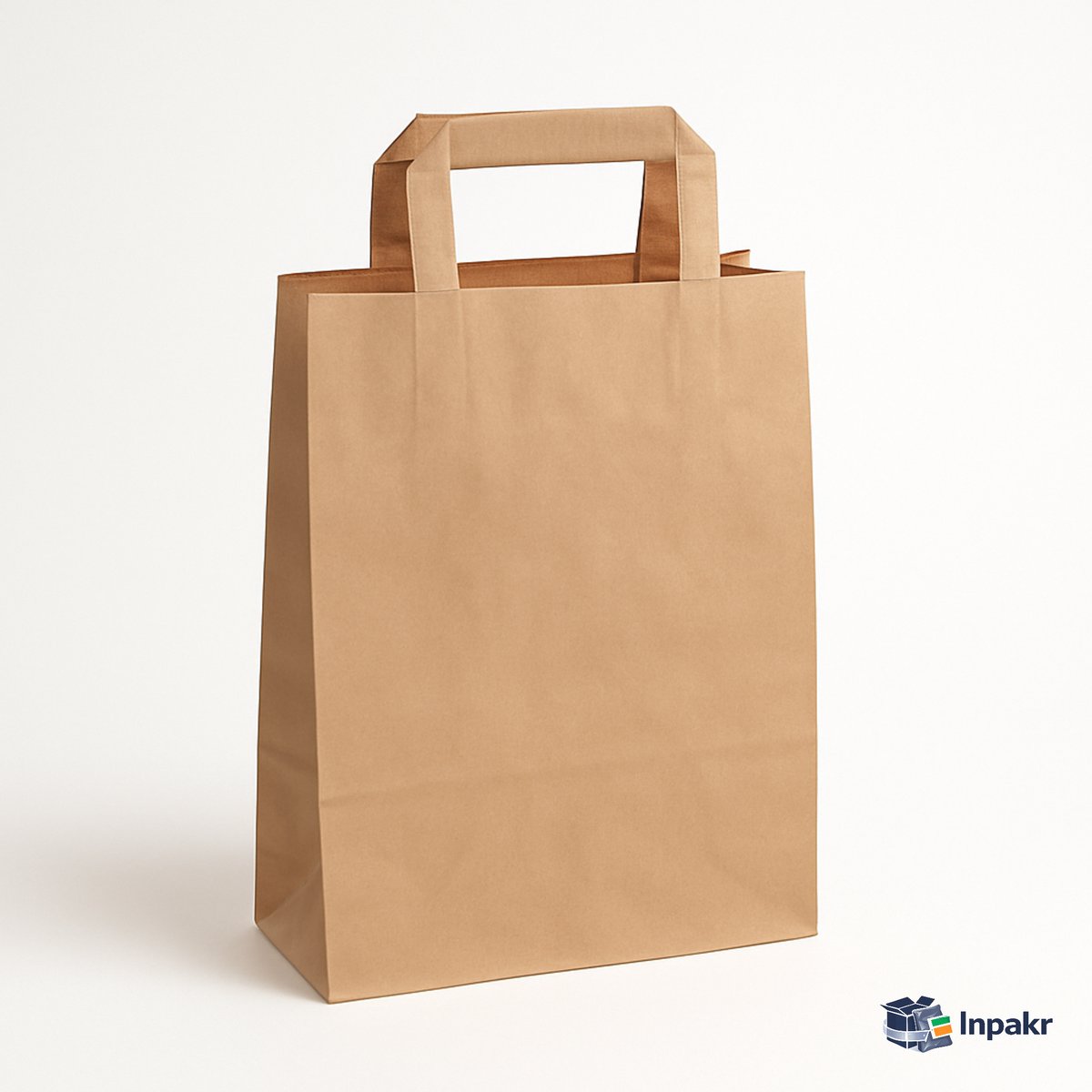 Inpakr Papieren Draagtassen - 200 stuks - 450x170x480 mm - Bruin Papieren Tasjes - 45.0x17.0x48.0 cm - 100gr/m2 Kraftpapier - Papieren Zakjes Webshop