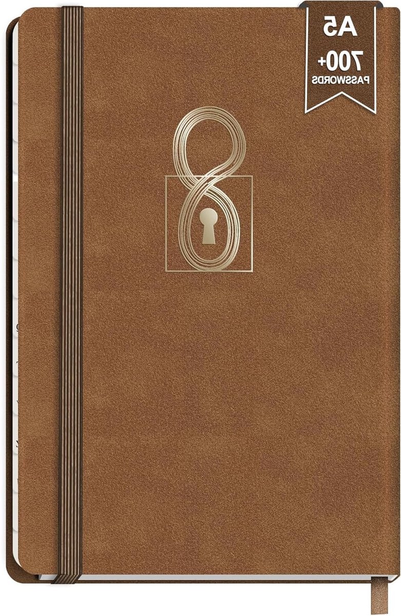 Notitieboek met bruin hoefijzerslot en wachtwoordmanager - Compact en veilig voor al je aantekeningen