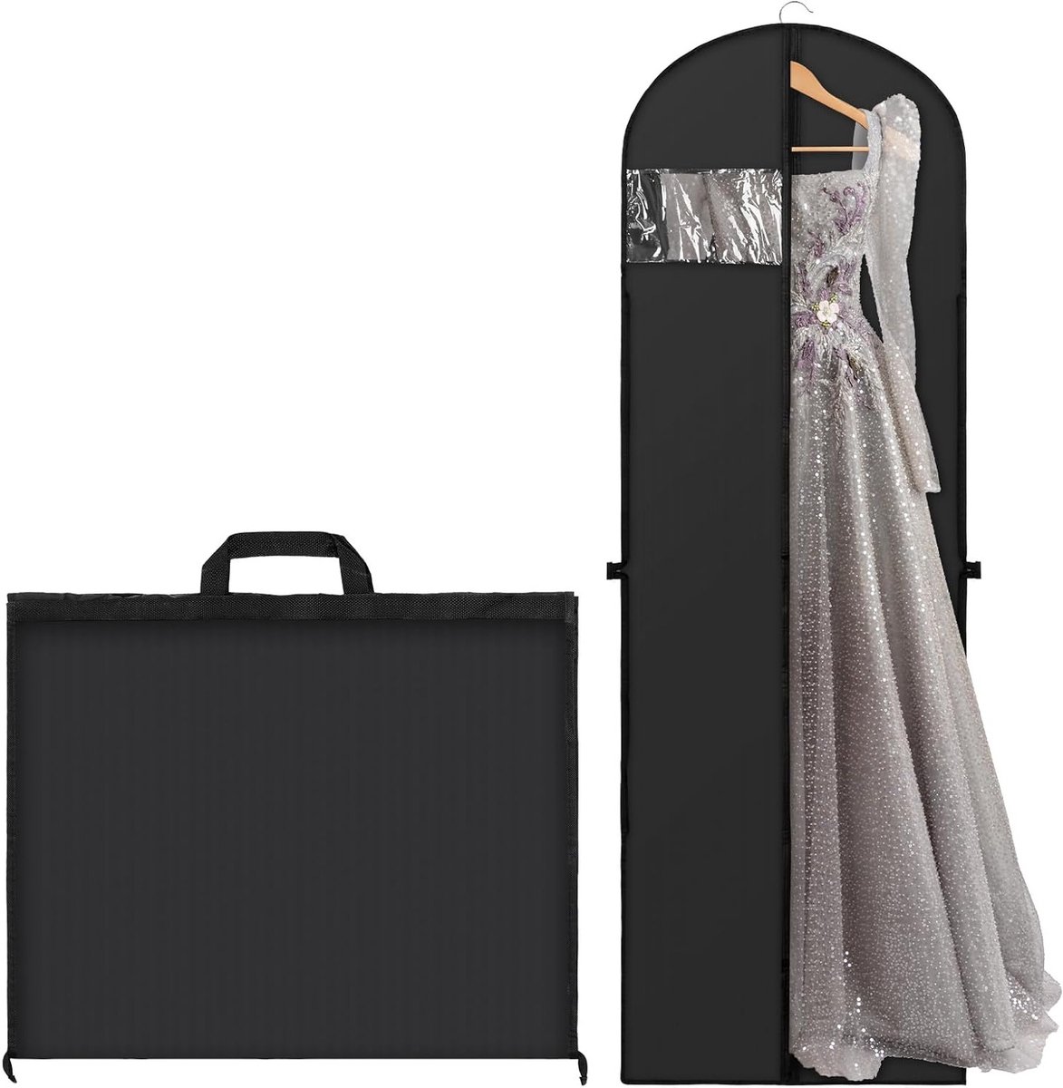 Vouwbare kledinghoes van 180 × 60 cm, ademend en stofdicht voor trouwjurken, avondjurken en kostuums