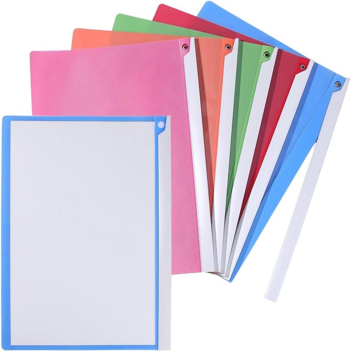 10 Stuks 5 Kleuren Duidelijke Bestandsmap met Swing Clip, Plastic Rapporthoezen voor A4 & Letterformaat, Ideaal voor Zakelijke Interviews en Presentaties, Documenten Organiseren en Opslaan