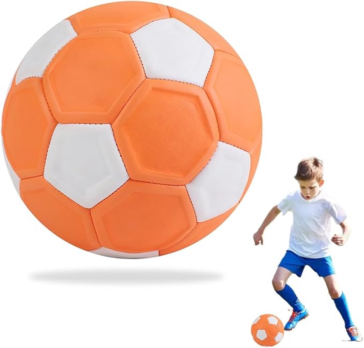 Curve Ball - Voetbal - Maat 5 - Curve bal voor outdoor - Jeugd voetbal - EVA Rubber - Voetbaltraining - Voetbal spullen - perfect cadeau voor kinderen - Oranje