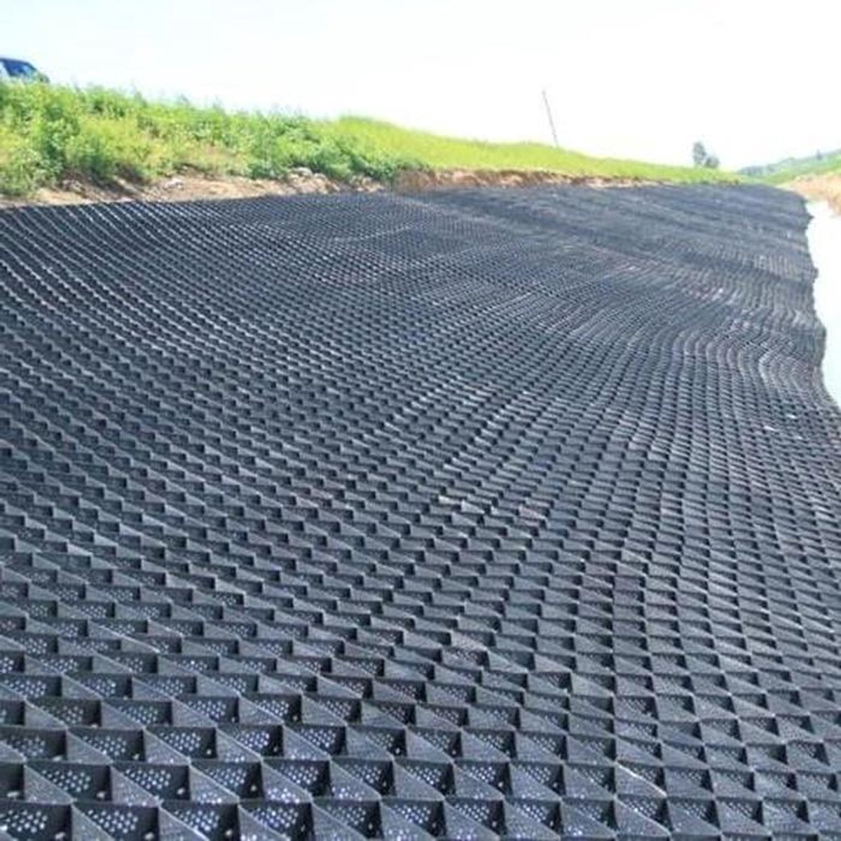 Grind Stabilisatie Rooster - Oprit Systeem - Oprit Versterken - Opvouwbaar Ontwerp - 09 x 2 m - Zwart
