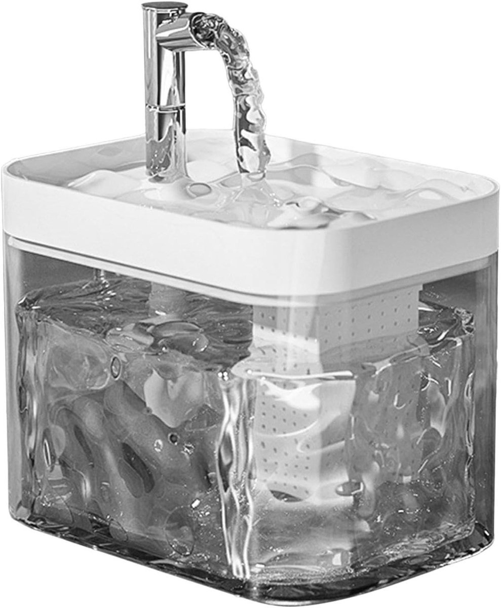 Huisdieren fontein - Drinkbak water - Vers water geven - Stille werking - 17x12.7x14cm - Wit