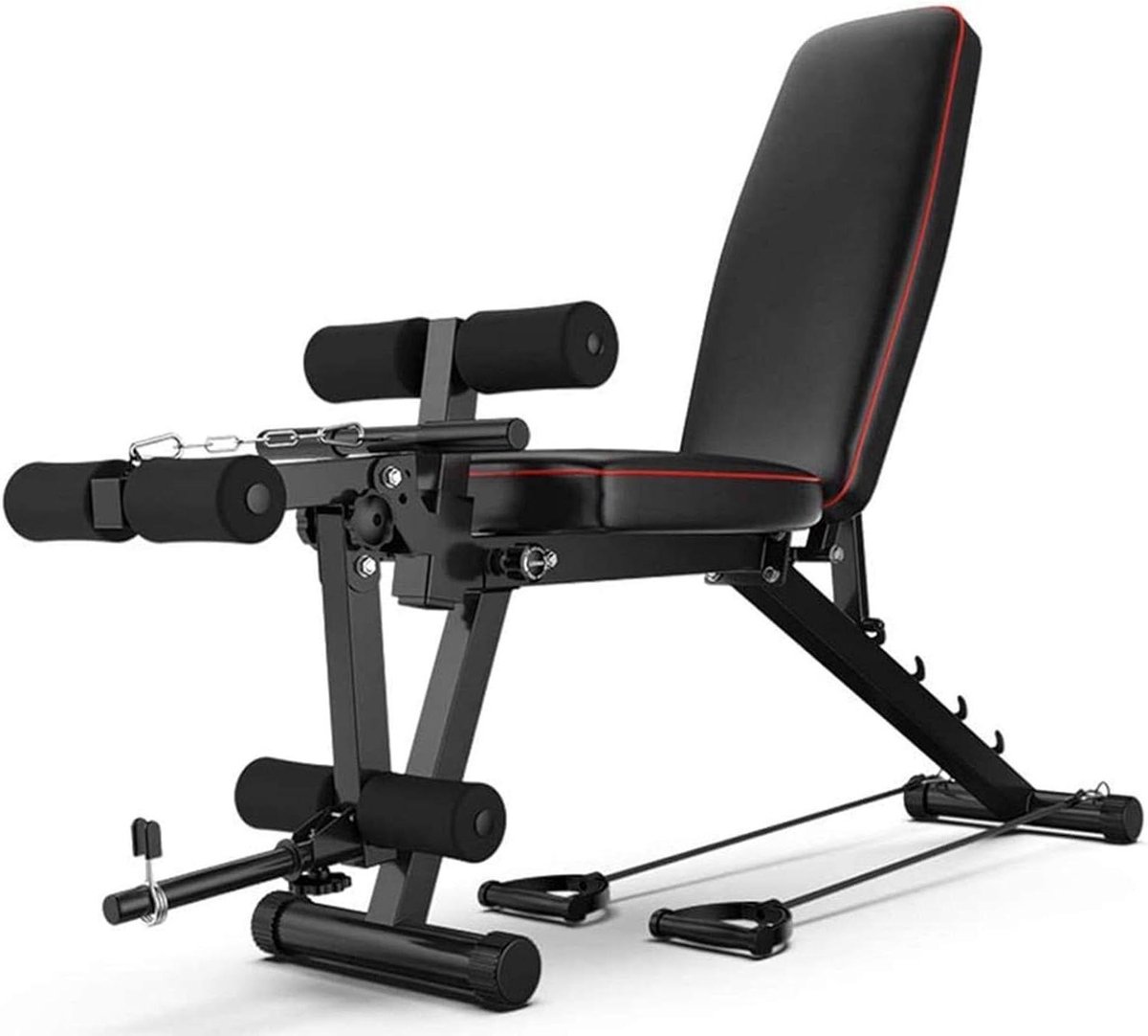 Trainingsbank - Halterbank - Thuis sporten - Verstelbare rugleuning - Max 200kg - Zwart