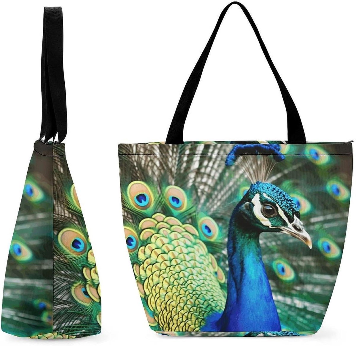 Draagtas - Boodschappentas Schoudertas - Dagelijks Gebruik - Met Binnenvak - 28 cm - Multicolor