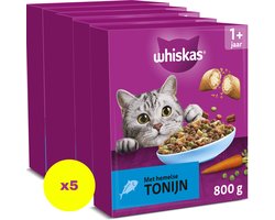 Whiskas Kattenbrokken - Adult 1+ - Adult - Tonijn - doos 5x800g