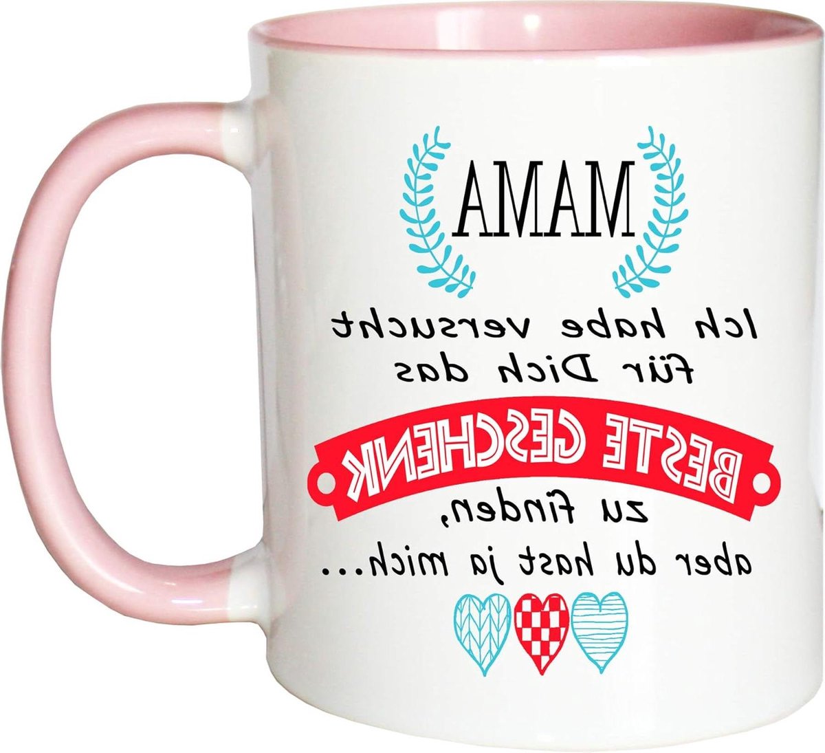 Liefdevolle Mok - Koffie Mok - Cadeau Idee - Dubbelzijdig Bedrukt - 330 ml - Wit-Roze
