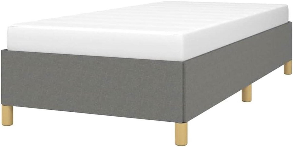 Bedframe Stof - Ledikant Slaapmeubel - Goede Nachtrust - Multiplex Lattenbodem - 90x200 cm - Donkergrijs