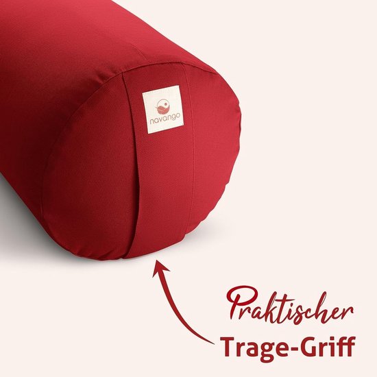Yoga Bolster - Yoga Roll - Yoga Oefenen - Handgemaakt in Duitsland - 64 x 24 cm - Bordeaux — afbeelding 5