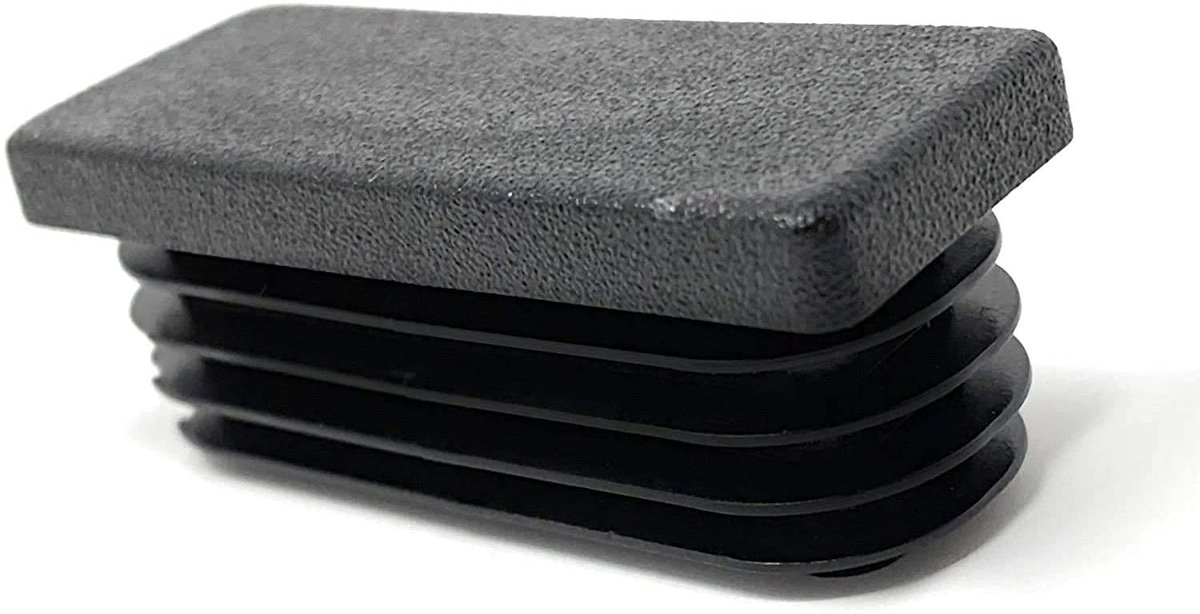 Allecto - Vierkante Buisstoppen - Lamellenstoppen - Eenvoudige Montage - Zwart - Voor Wanddikte 1-2 mm - 10 Stuks