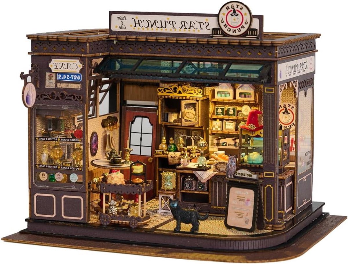 Miniatuurhuis Bouwpakket - Poppenhuis Kit - Hobby Project - Bibliotheek Design - 27 x 18 x 11 cm - Mystiek