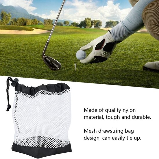 Allecto - Golfbalzak - Opbergtasje Golf - Duurzaam Nylon - Geschikt voor 36 Golfballen - Trekkoord Sluiting - Ideaal voor Golfspelers van Allecto — afbeelding 2