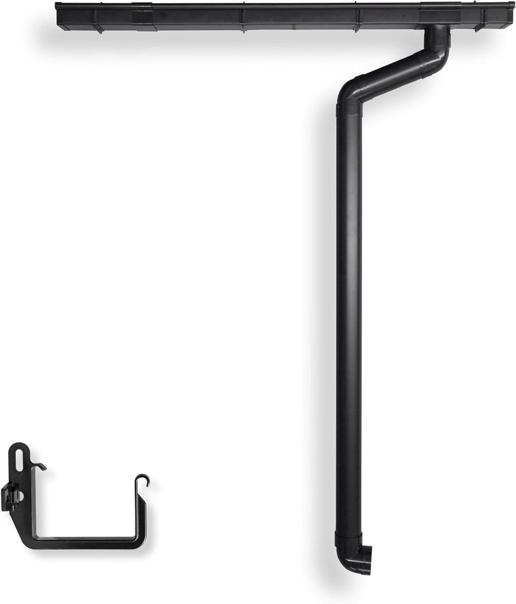 Dakgoot Set - Regengoot PVC - Waterafvoer Dak - Compleet Inclusief Buis - 350 cm - Antraciet