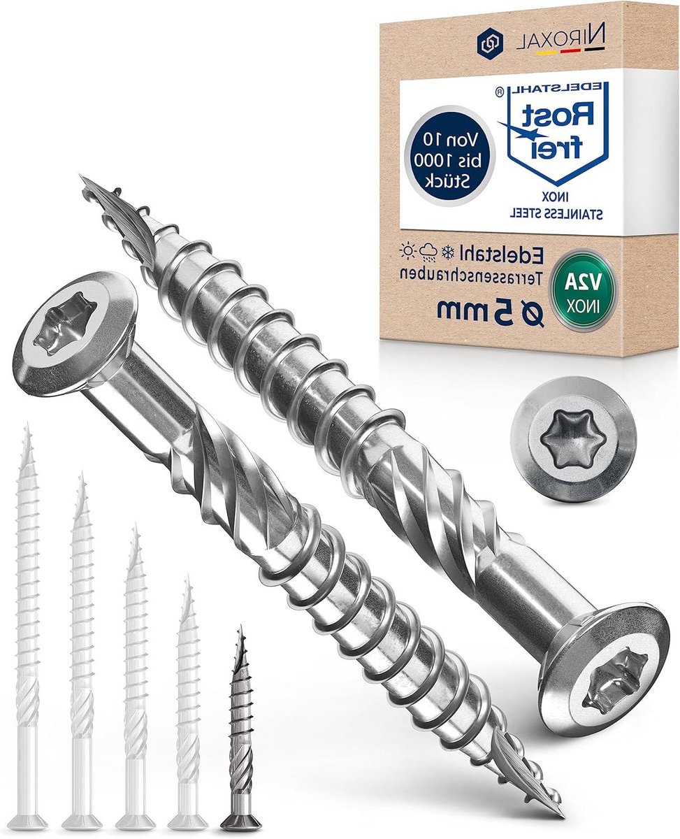 Terrasschroeven RVS - Houtschroeven Torx - Terras Bouwen - Snijinkeping - 5 x 40 mm - Roestvrij staal