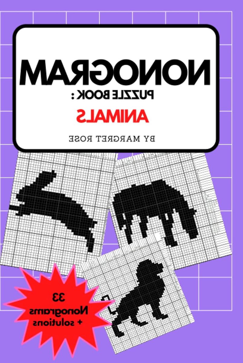 Nonogram Puzzelboek - Logische Puzzels Hanji - Hersenen Trainen - Dieren Thema - 80 Pagina's - Zwart Wit