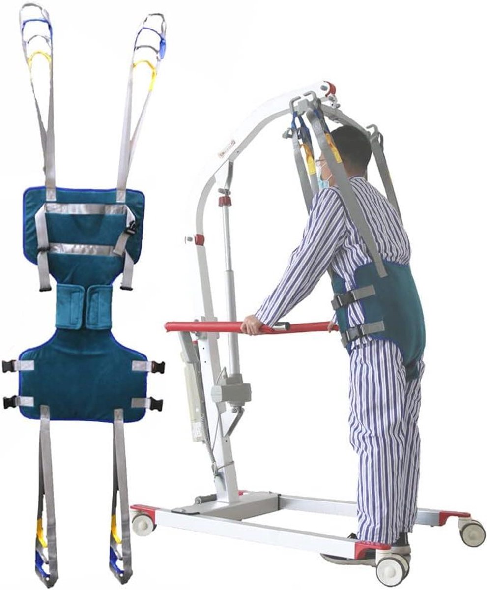Tilband voor het hele lichaam - Transfergordel Patiëntlift - Patiëntondersteuning - Gesplitste beenontwerp - Max. taille 145 cm - Grijs