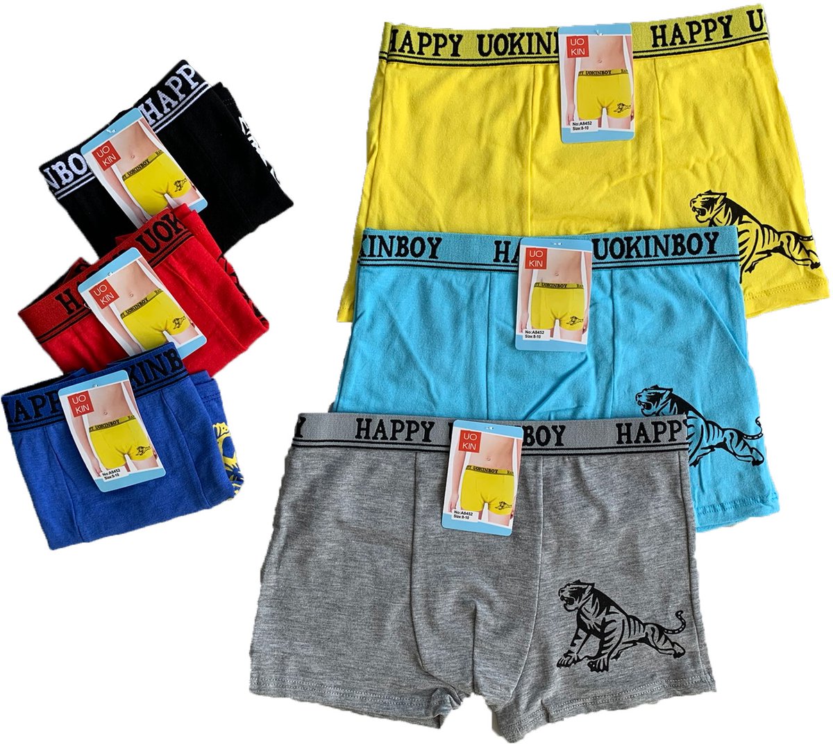 UO KIN Kinderen Boxershorts Onderbroek - diverse kleuren 8-10 jaar