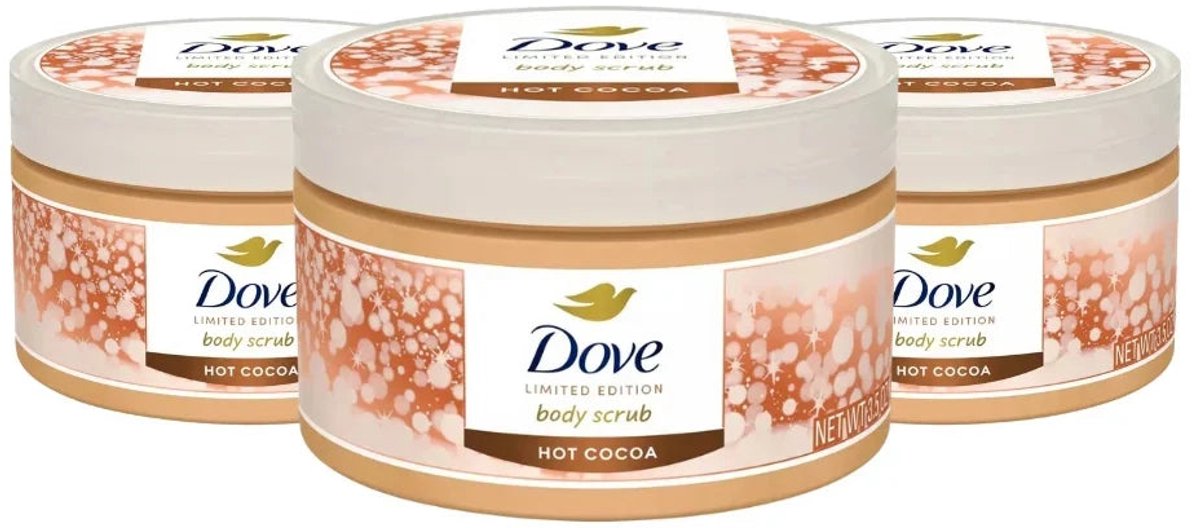 Dove - hot cacao body scrub - limited edition - 3 pack