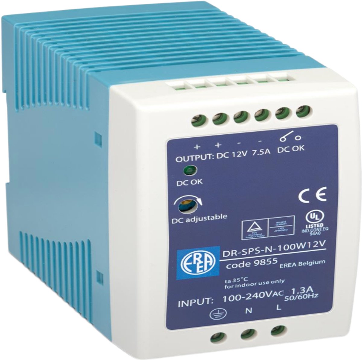 EREA 9855 ERE VOEDING N DIN RAIL 100W12V