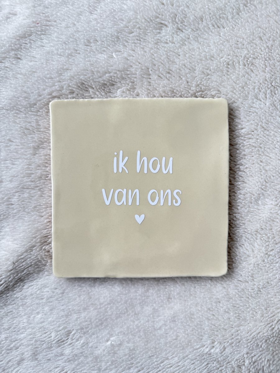 Tegel met tekst - Ik hou van ons