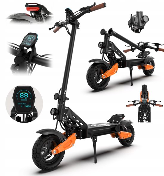 Elektrische step volwassenen 800W motor 48V 25Ah batterij 40-50 mijl bereik 11″ banden dubbele schokdempers digital display
