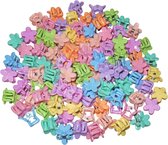 Haarklemmetjes mini bloemetjes lichte kleuren set van 35 stuks.
