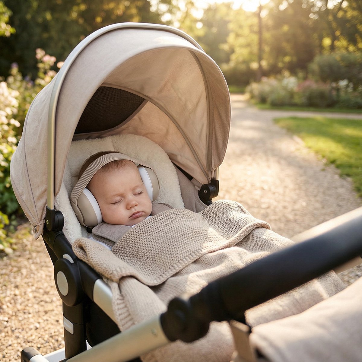 LUVION® Baby Gehoorbeschermer - Premium gehoorbescherming voor je baby - tot 3 jaar - Sandy Beige – foto 6