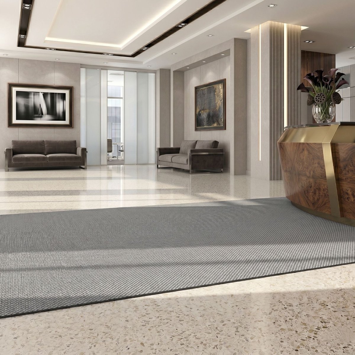 Floordirekt Vuilvangmat Hong Kong - Veelzijdig Inzetbaar - Antislip - Grijs - 200 x 150 cm - Stevig & Onderhoudsvriendelijk voor Binnen & Entree