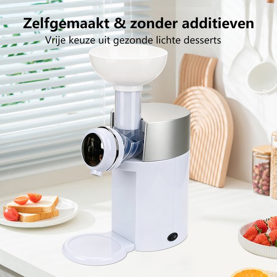 IJsjesmaker Machine - Huishoudelijke Keuken IJsmachine - Fruit Kegel Bevroren Dessert Maker - DIY Handmatige Zelfgemaakte Zomerhitte Verlichting IJs & Yoghurt Machine - Wit - 1 Stuk — afbeelding 5