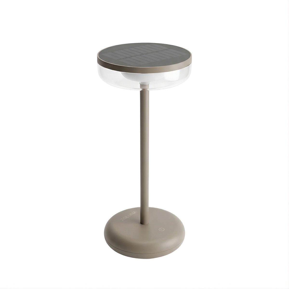 ZOLUNA Solar Tafellamp BOBBIE Cappuccino - USB oplaadbaar - Touch Dimbaar - Zware Voet - Extra Warm Wit - 160 Lumen - Tijdloos design