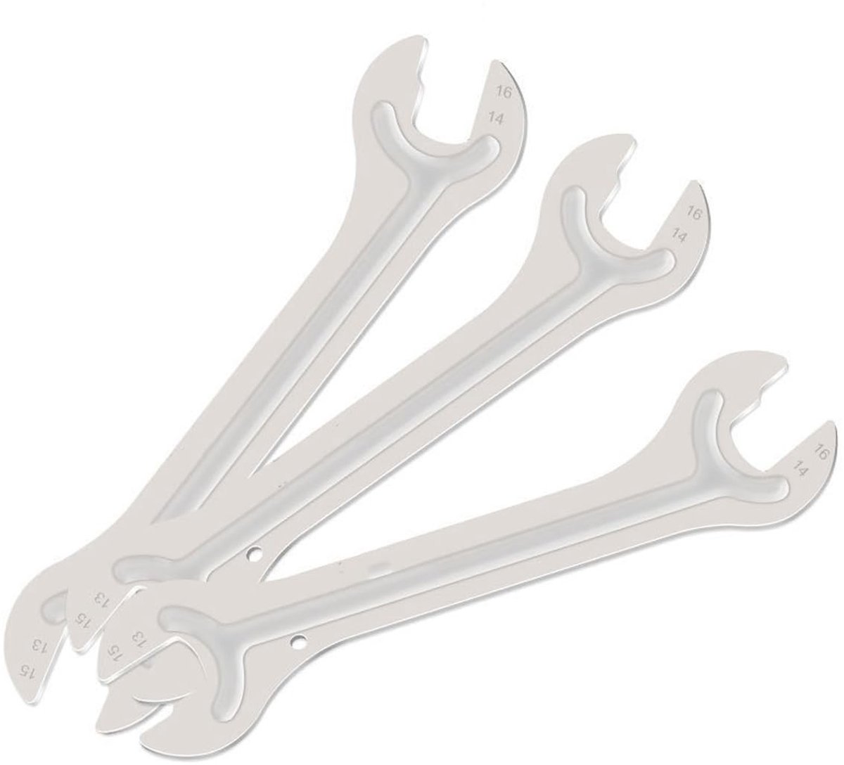 Allecto - Fietshub Sleutelset - 3-delig - Robuuste Reparatietool - Cone Wrench - 13/14/15/16mm - Voor Fietsonderhoud - Stevig