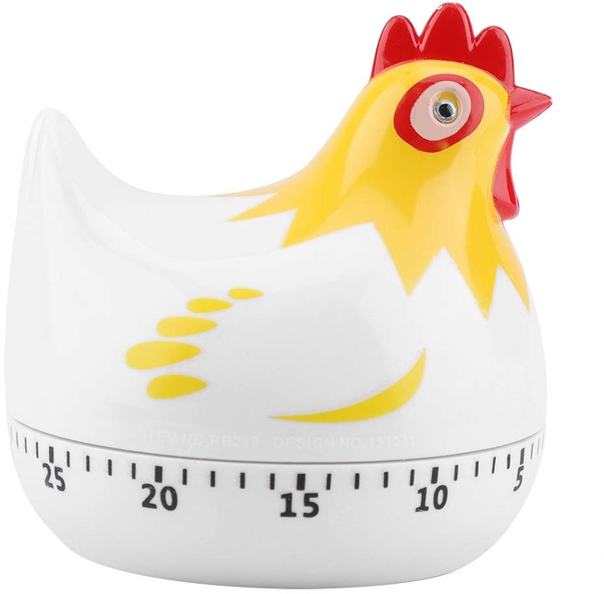 Allecto - Keuken Timer - Duurzaam en Betrouwbaar - Met Hen Patroon - Voor Koken en Bakken - Tellen en Timen - Praktisch en Stijlvol