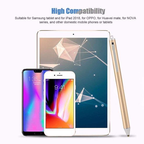 Allecto - Stylus Pen - Touchscreen Pen - Zacht en Precisie - Goud - Smartphone en Tablet - Ideaal voor Schrijven - Geschikt voor Alle Touchscreen A... — afbeelding 4