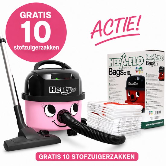 Numatic Henry Next HVN200-11 - Stofzuiger met zak - Roze + 10 zakken