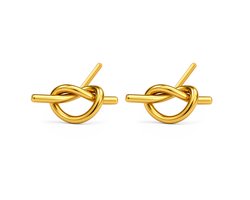 Pax Amare Oorbellen met Knoopje - 18k Goud Verguld Stainless Steel - Subtiele Oorknopjes met Knoop
