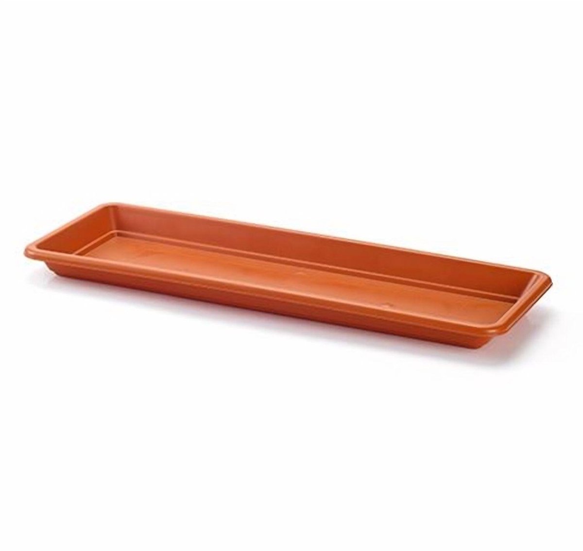 Plasticforte Plantenbak water onder opvangschaal - terracotta - rechthoek - 48 x 18 cm - Bloembakken